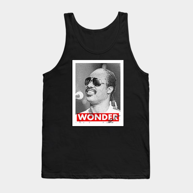 Stevie Wonder Riso Style Print Tank Top by SkipBroTees